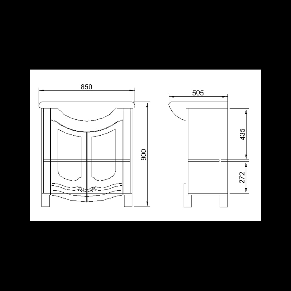 Set mobilier baie Venice 850, Nuc